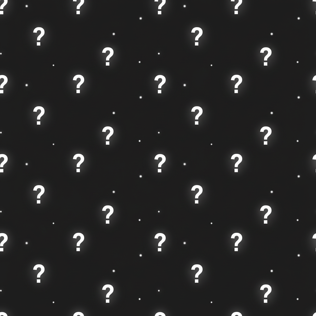 White Glowing Question Marks Background